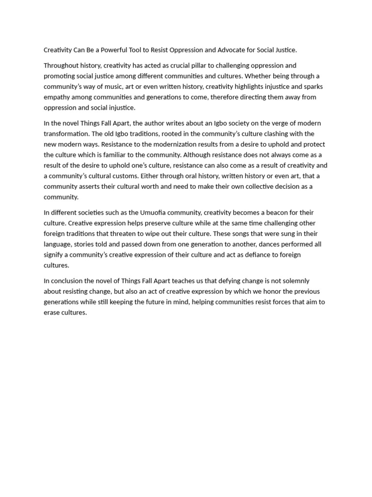 Creativity Can Be a Powerful Tool to Resist Oppression and Advocate for ...