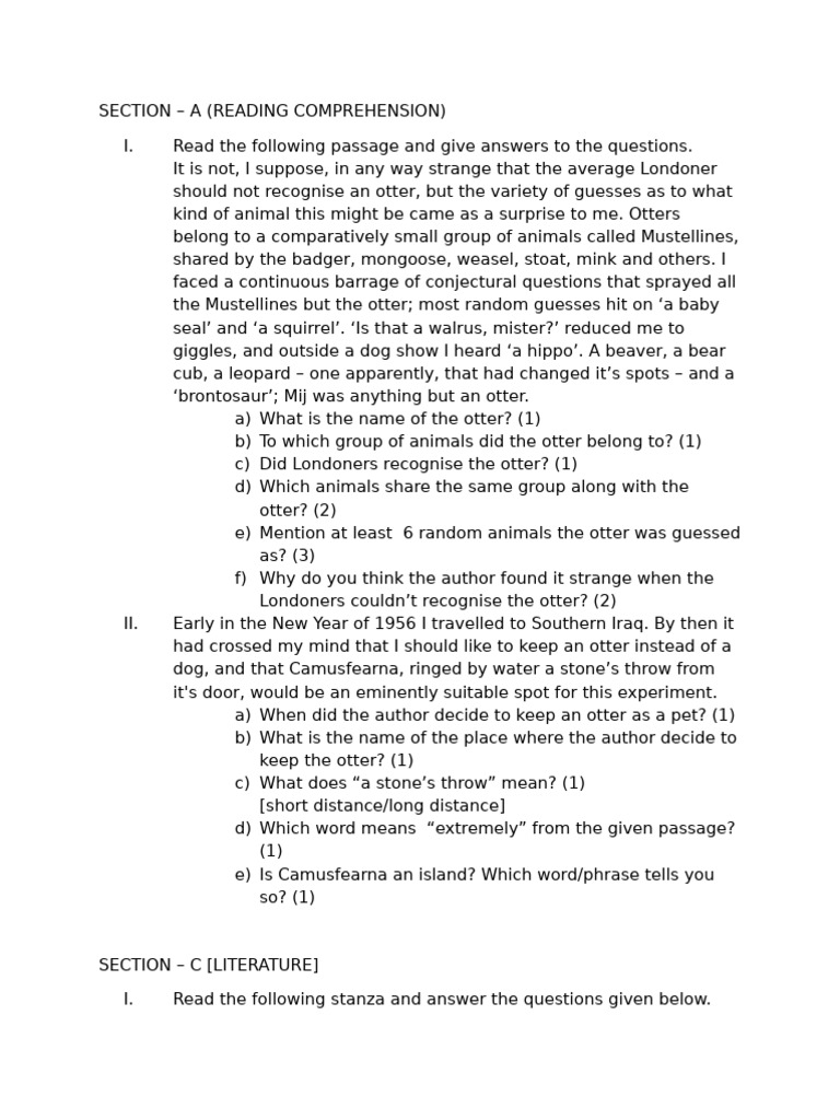 Class 10 English | PDF