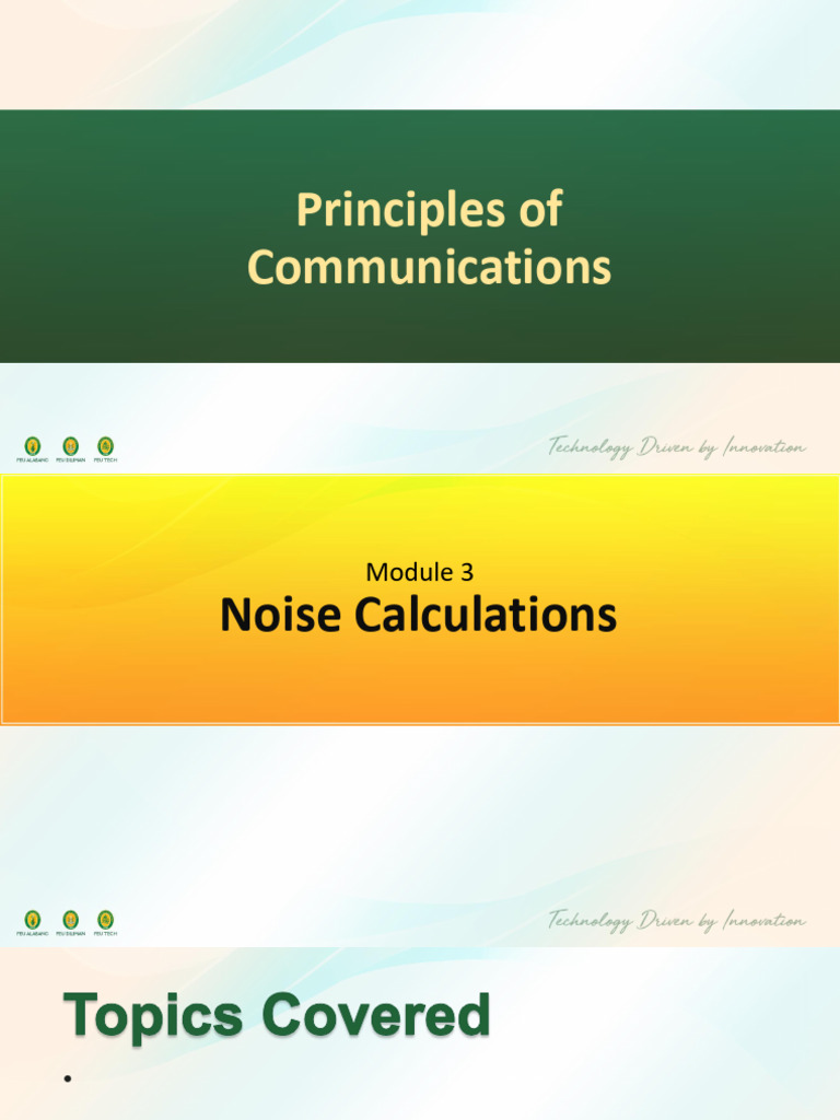 Module 3 - Noise Calculations | PDF | Signal To Noise Ratio | Decibel