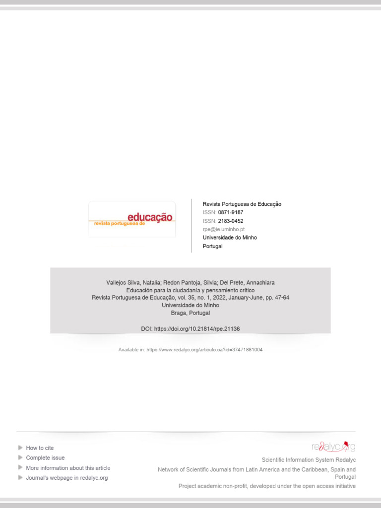 Pensamiento Crítico y Formación Ciudadana | PDF | Plan de estudios ...