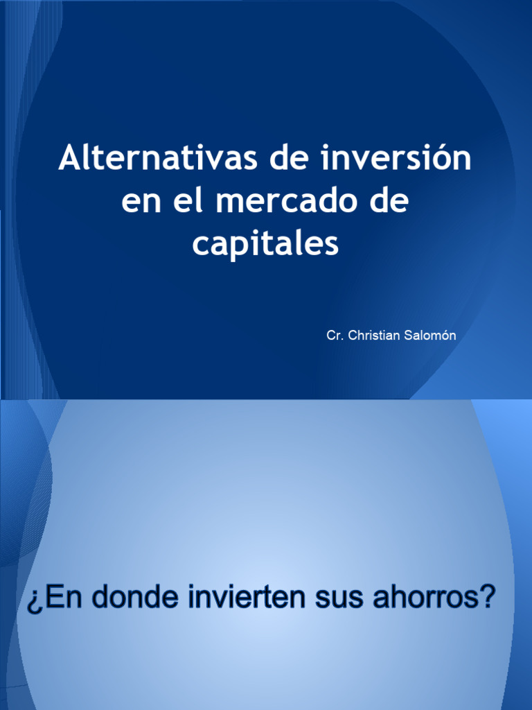 Alternativas de Inversión | PDF