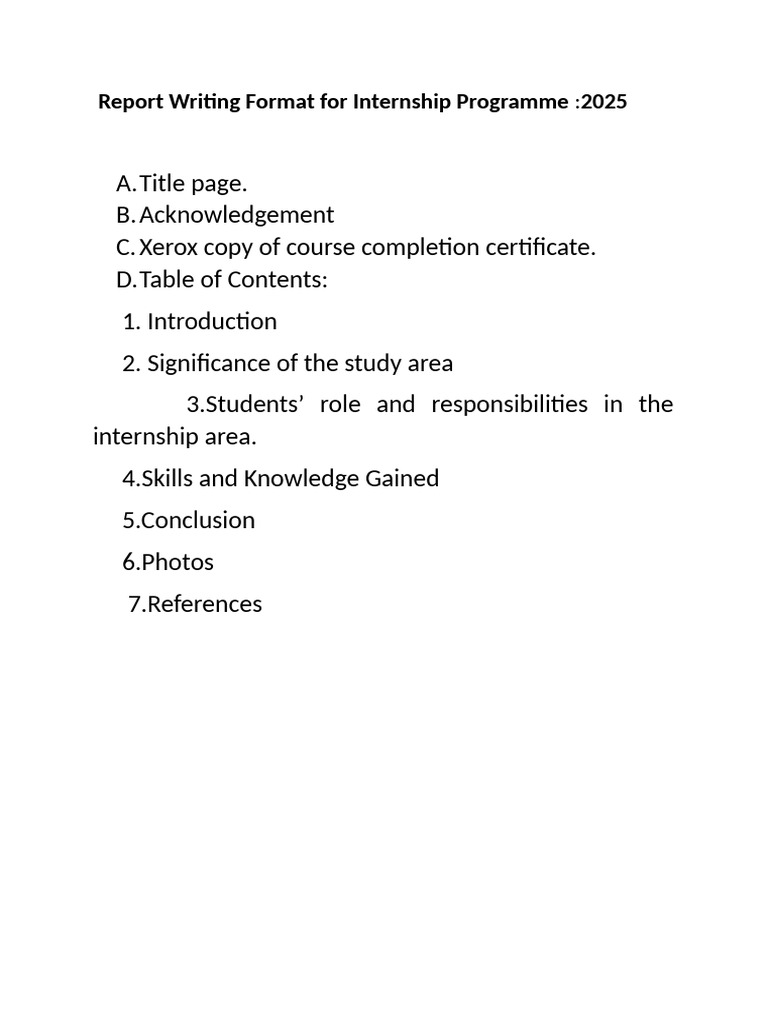 Internship Format | PDF
