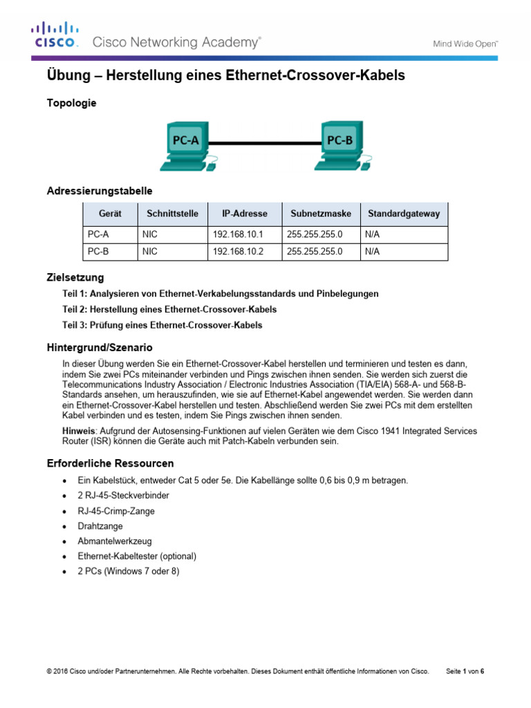 4.2.2.7 Lab - Building An Ethernet Crossover Cable | PDF