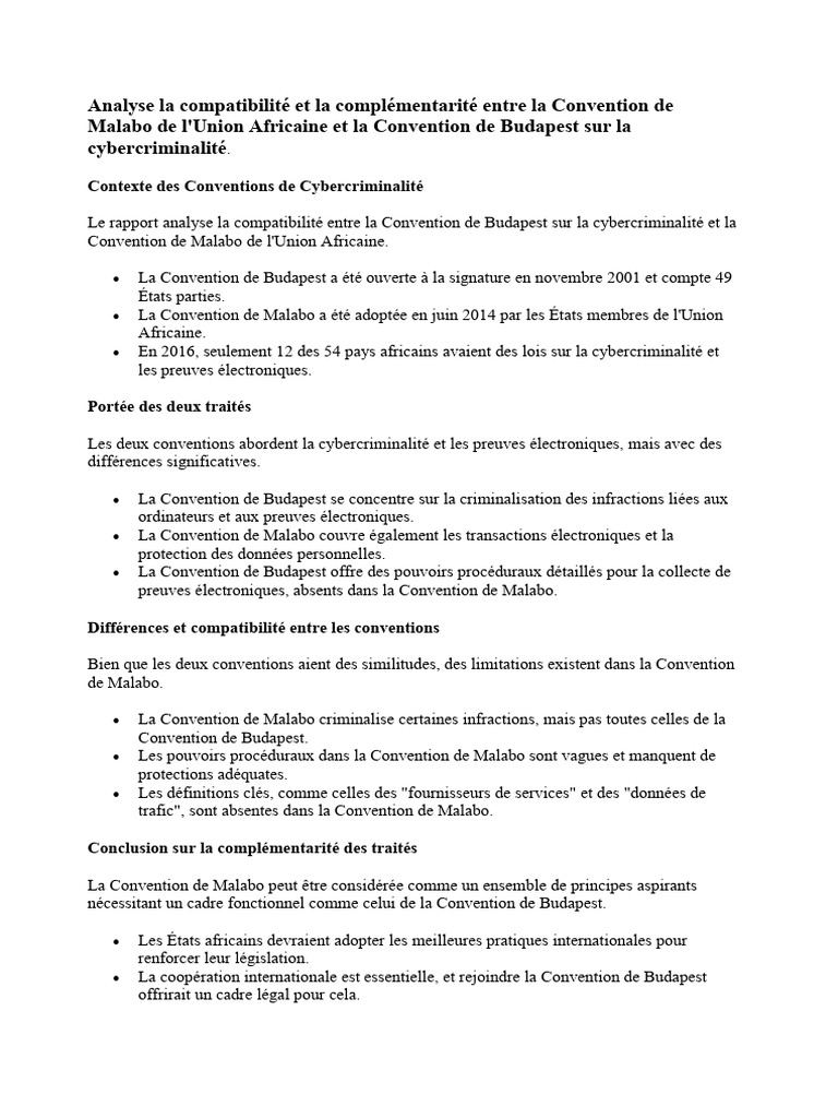 Ce Document Analyse La Compatibilité Et La Complémentarité Entre La ...
