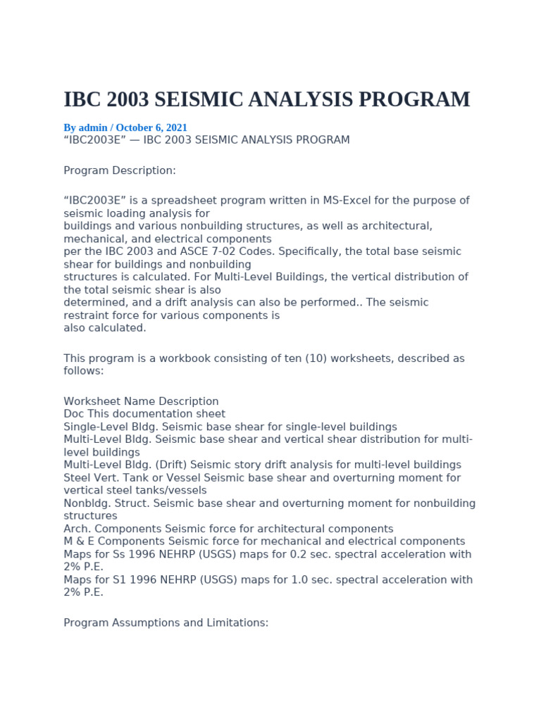 Earth Quake Analysis | PDF | Structural Load | Force