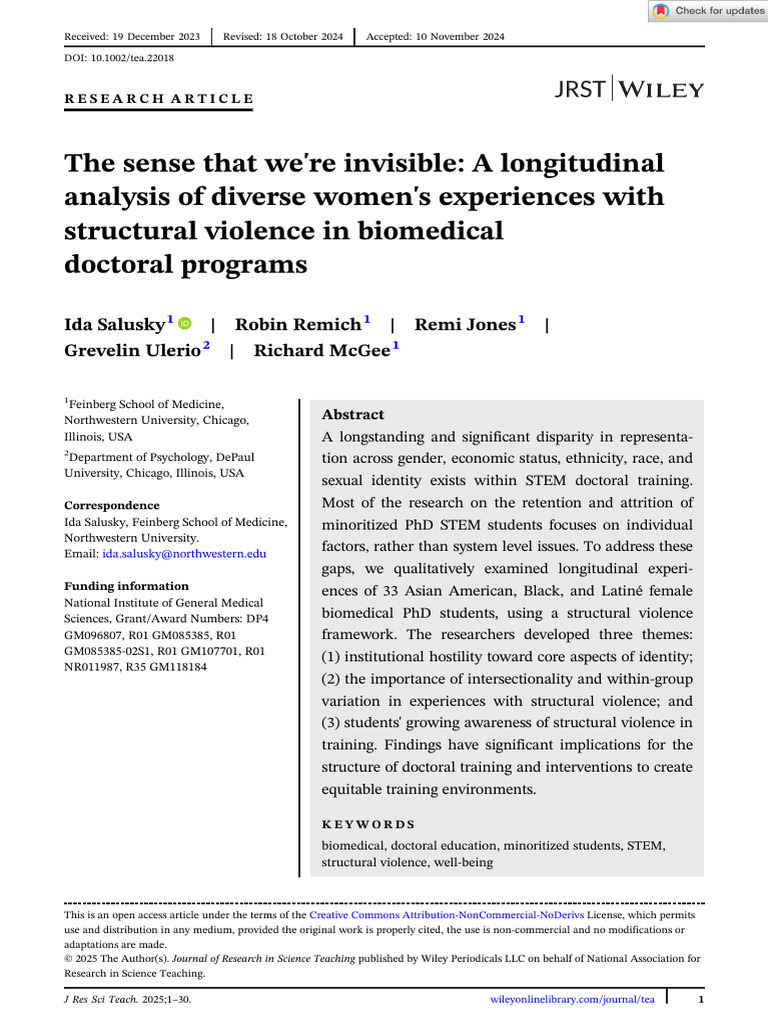 The Sense That We'Re Invisible_a Longitudinal Analysis of Diverse Women ...