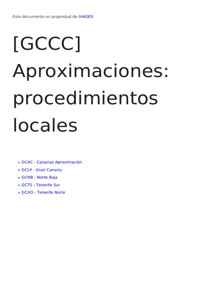 GCCC Aproximaciones Procedimientos Locales | PDF | Control de tráfico ...