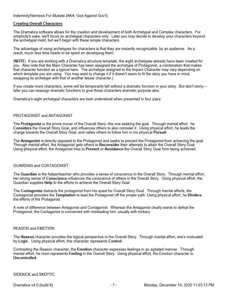 Character ARCHETYPES - Create Overall Characters (Dramatica Software ...