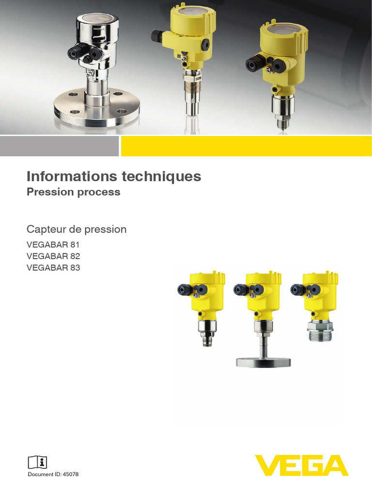 FR Fiche Produit VEGABAR 81-82-83 Pression Process | PDF | Électronique ...