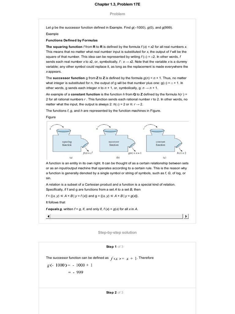 Problem: Functions Defined by Formulas The Squaring Function R R | PDF