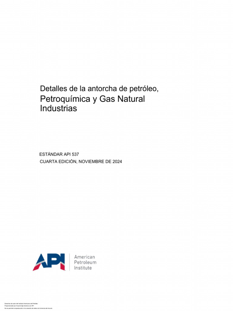 API 537 2024 Español | PDF | Cable | Acero