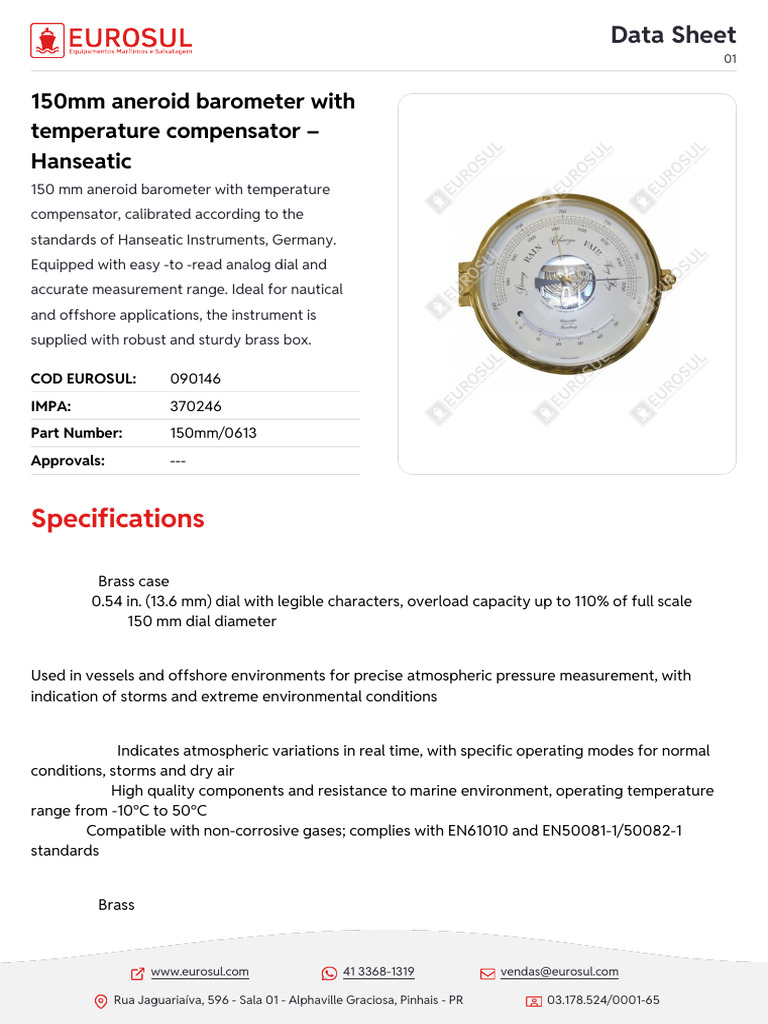 Aneroid Barometer | PDF