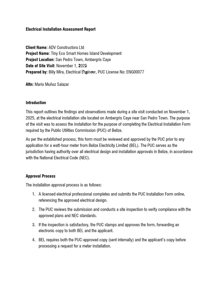Electrical Installation Assessment Report | PDF | Electromagnetism ...