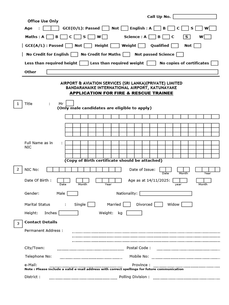 Trainee Airport Fire Fighter Application AASL | PDF | Vocational ...