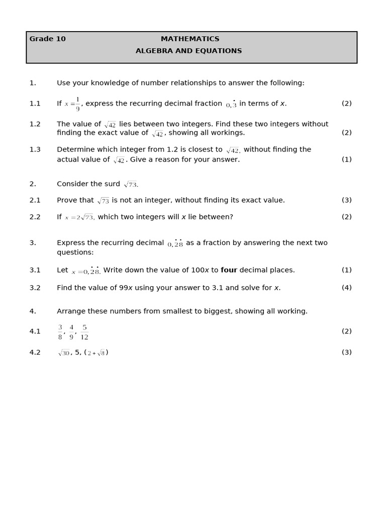 Mathematics Questions | PDF | Numbers | Cartesian Coordinate System