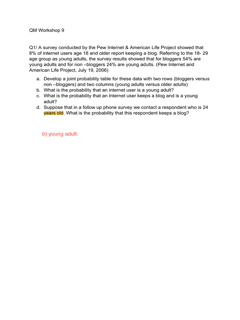 Workshop Question | PDF