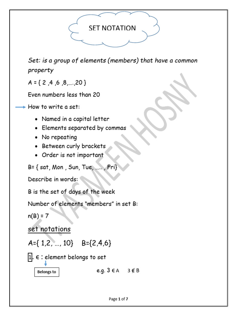 Set Notation | PDF | Intersection (Set Theory) | Mathematical Concepts