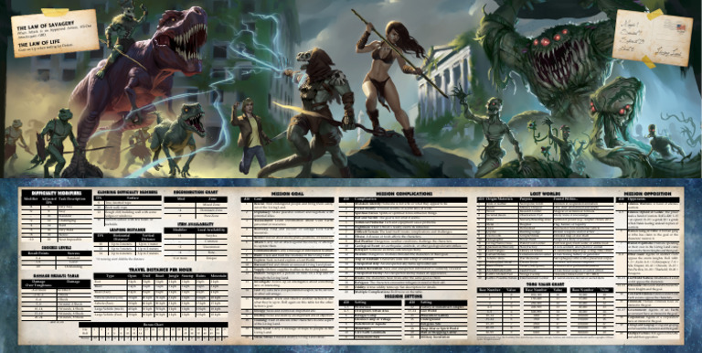 UNA10021 - Living Lands GM Screen (Full Spread) | PDF