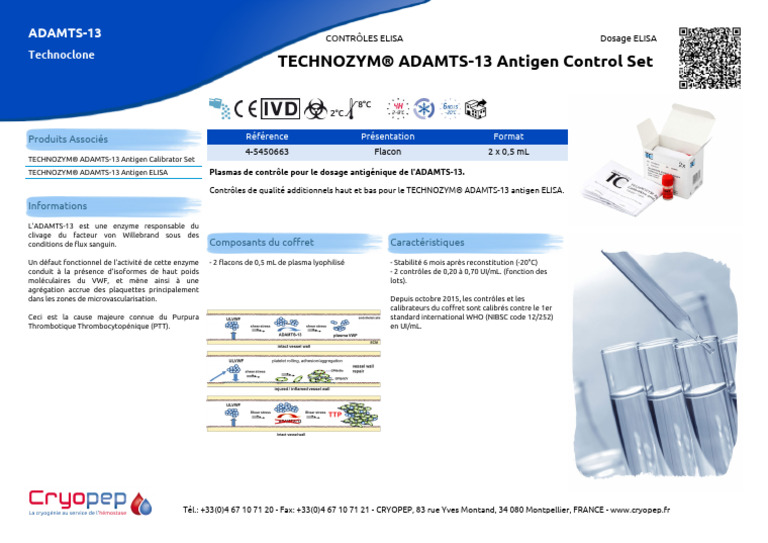 Cryopep TECHNOZYM® ADAMTS-13 Antigen Control Set (2026-01-29 21-01 ...