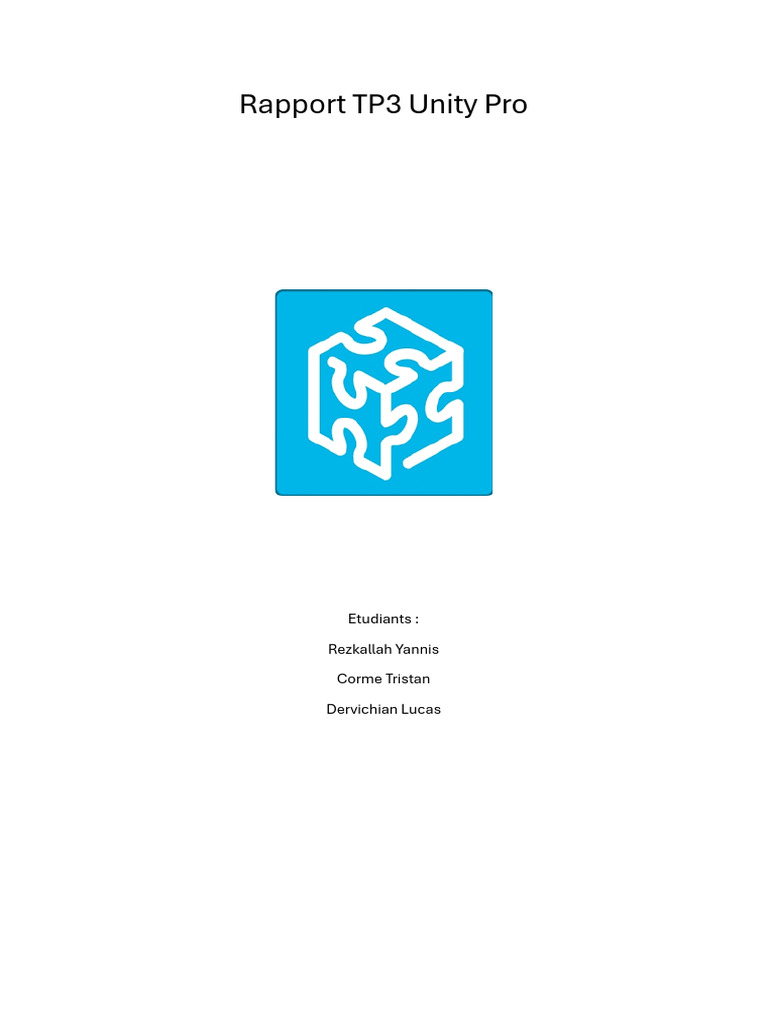 Rapport TP3 Unity Pro | PDF | Interaction humain-ordinateur | Informatique