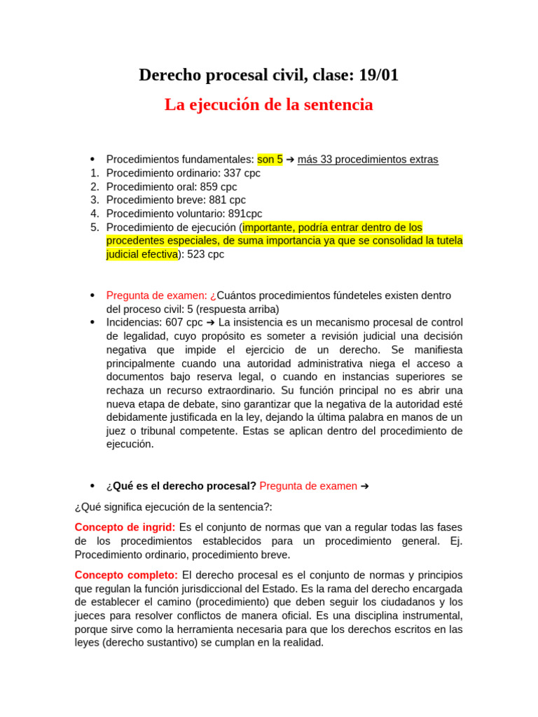 Guia Procesal Civil | PDF | Sentencia (ley) | Demanda judicial