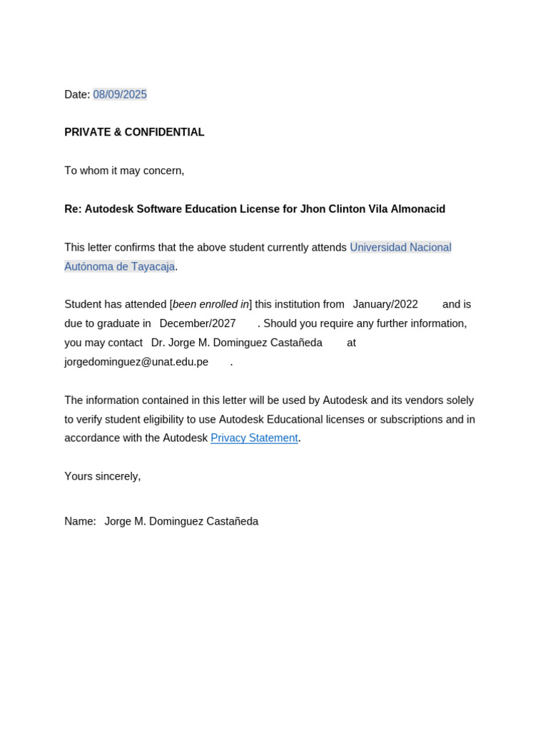 Autodesk Student Verification | PDF