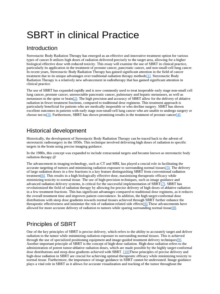 SBRT in Clinical Practice | PDF | Radiation Therapy | Medical Treatments