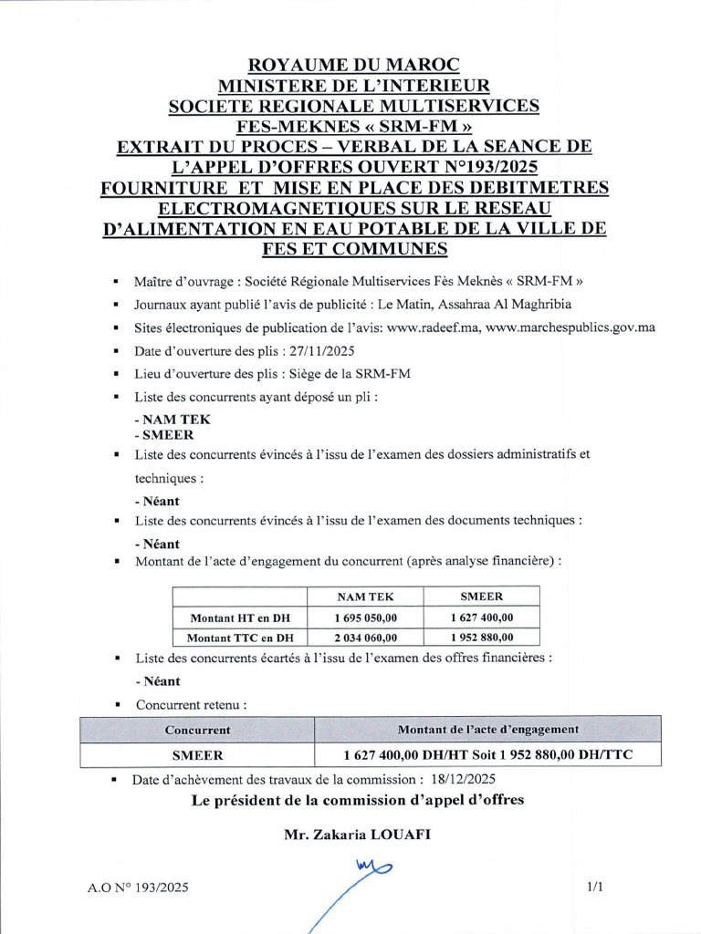 Extrait Ao 193-2025 | PDF