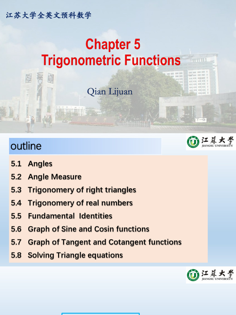 Chapter 5-Trigonometric Functions - 260110 - 013010 | PDF | Angle ...