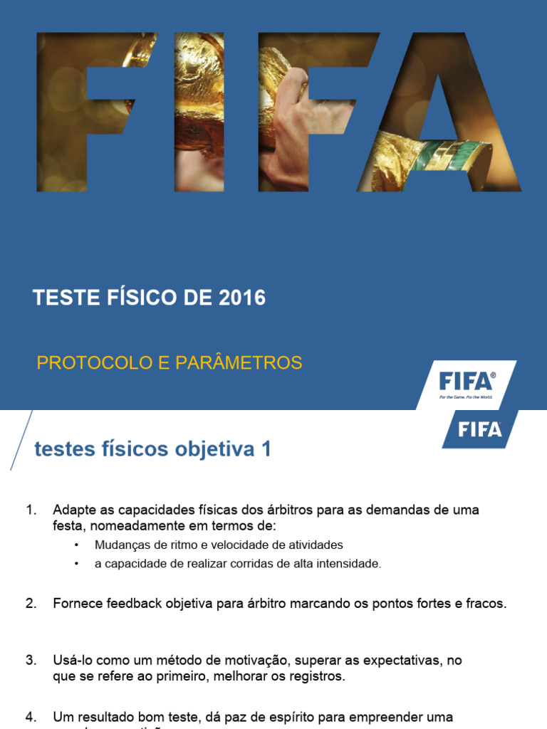 Protocolo Teste Físico FIFA | PDF | Atletismo (esporte) | Tempo