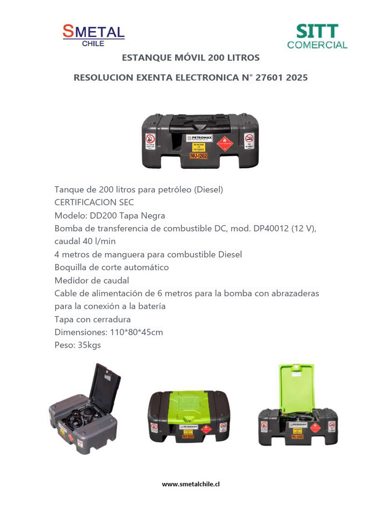 Estanque Móvil Modelo Dd200 Petroleo | PDF