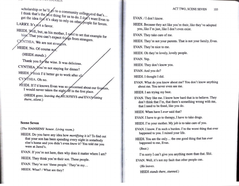 Dear Evan Hansen Scene 7 | PDF