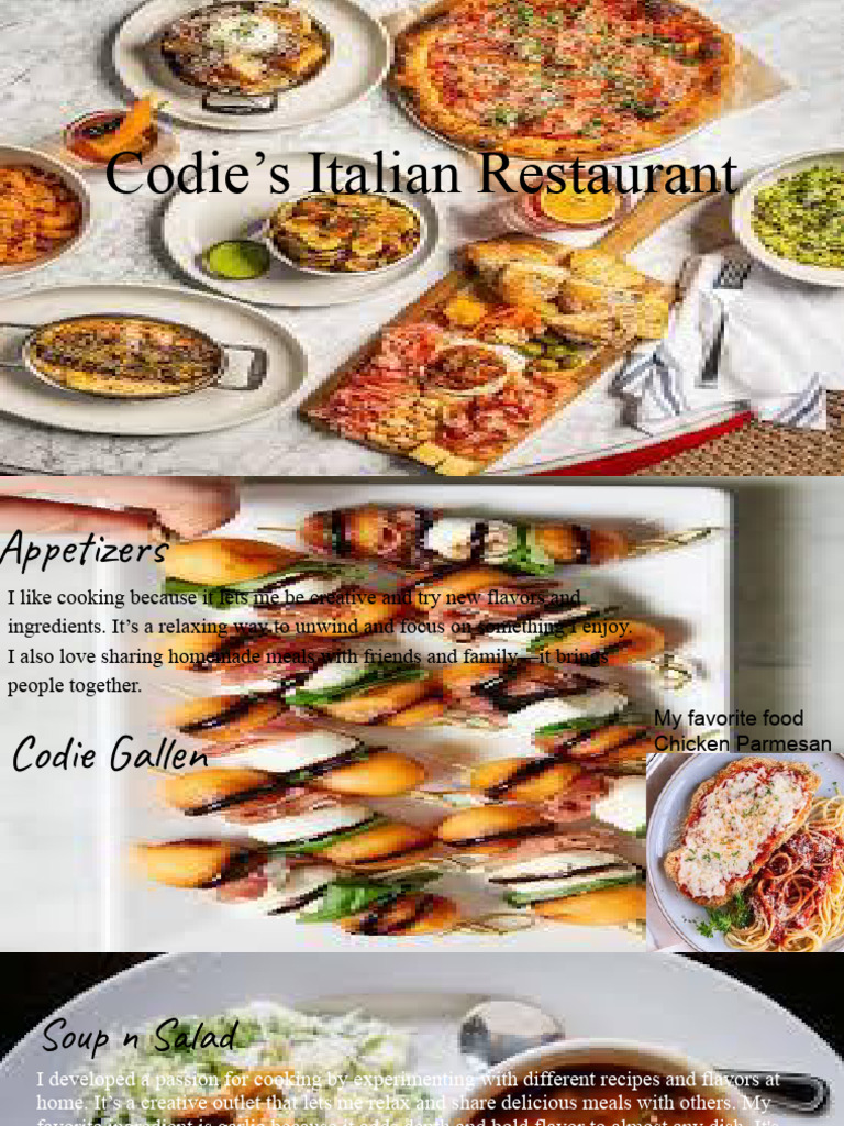 Codie's Italian Restaurant | PDF | Italian Cuisine | Cooking