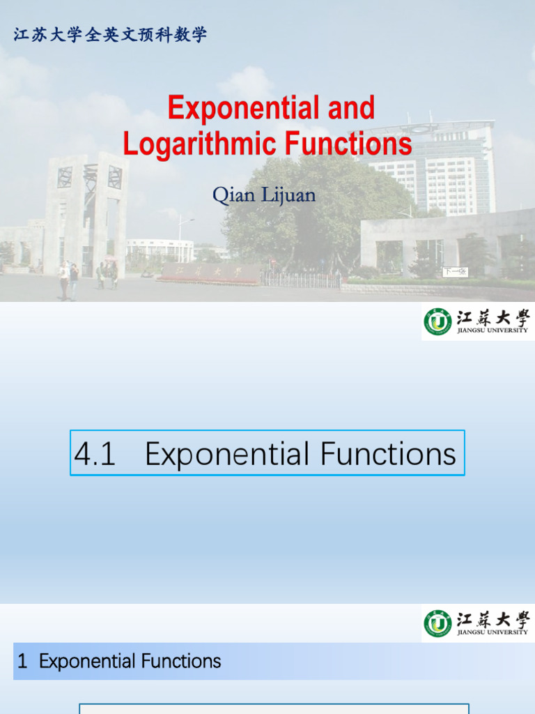 Chapter 4 Exponential and Logarithmic Functions 260110 012949 | PDF ...