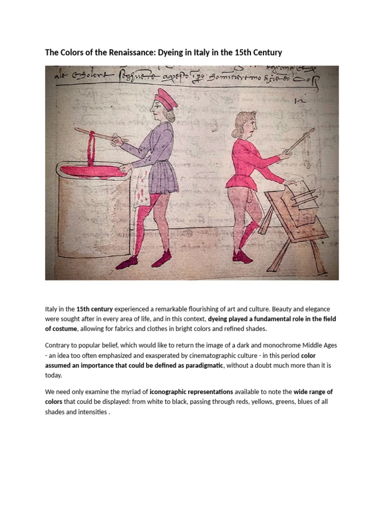 Blog - The Colors of the Renaissance - 1 - Riv C. ENGa | PDF | Dyeing ...