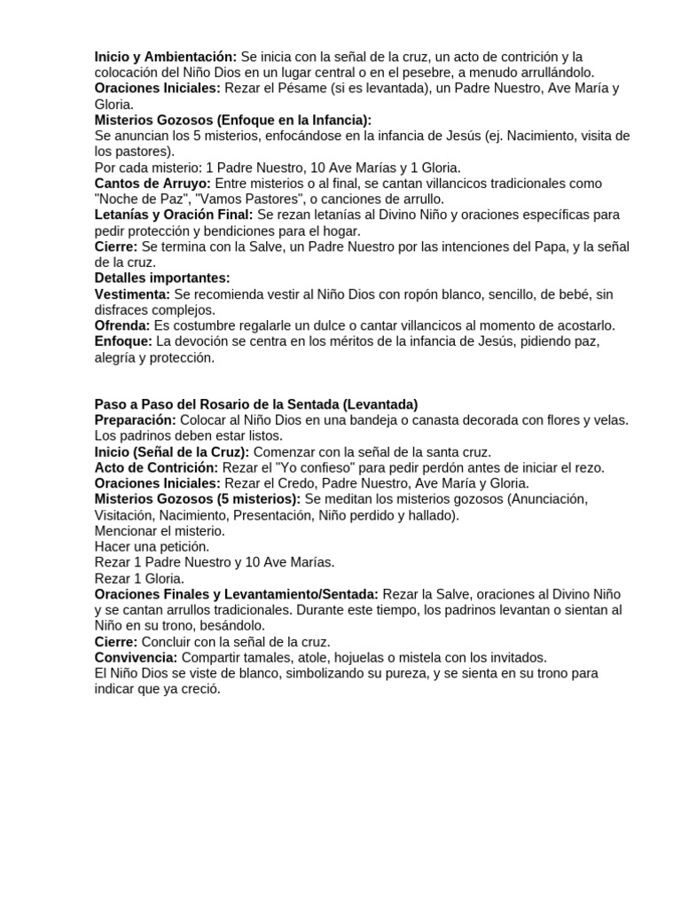 Rosario Niño Dios | PDF