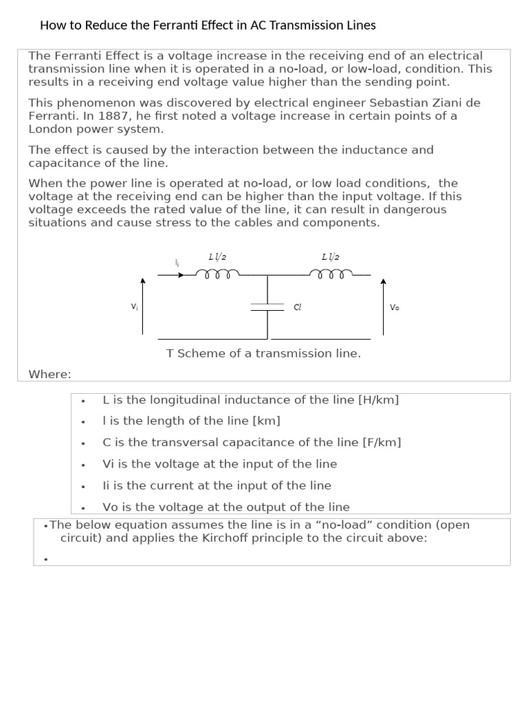 Ferranti Effect in AC Transmission Lines | PDF | Electric Power ...