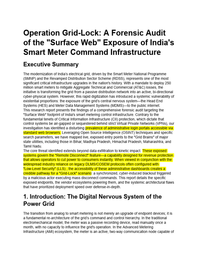 Exposed Indian Smart Meter Command Centers | PDF | Computer Security ...