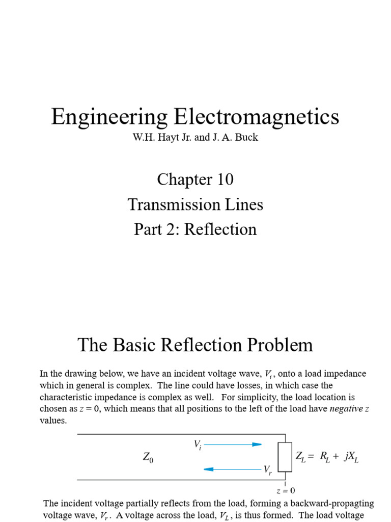Chapter 10 Part 2 - Reflection | PDF | Electrical Impedance | Amplitude