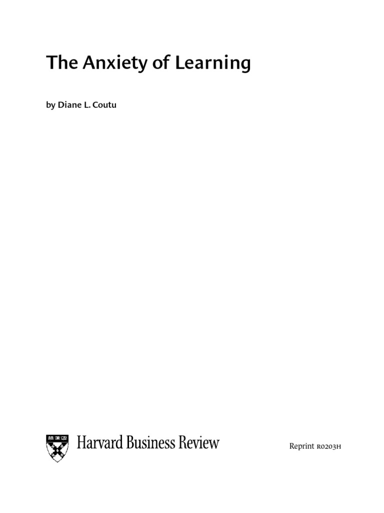 Edgar Schein Learning | PDF | Learning | Anxiety