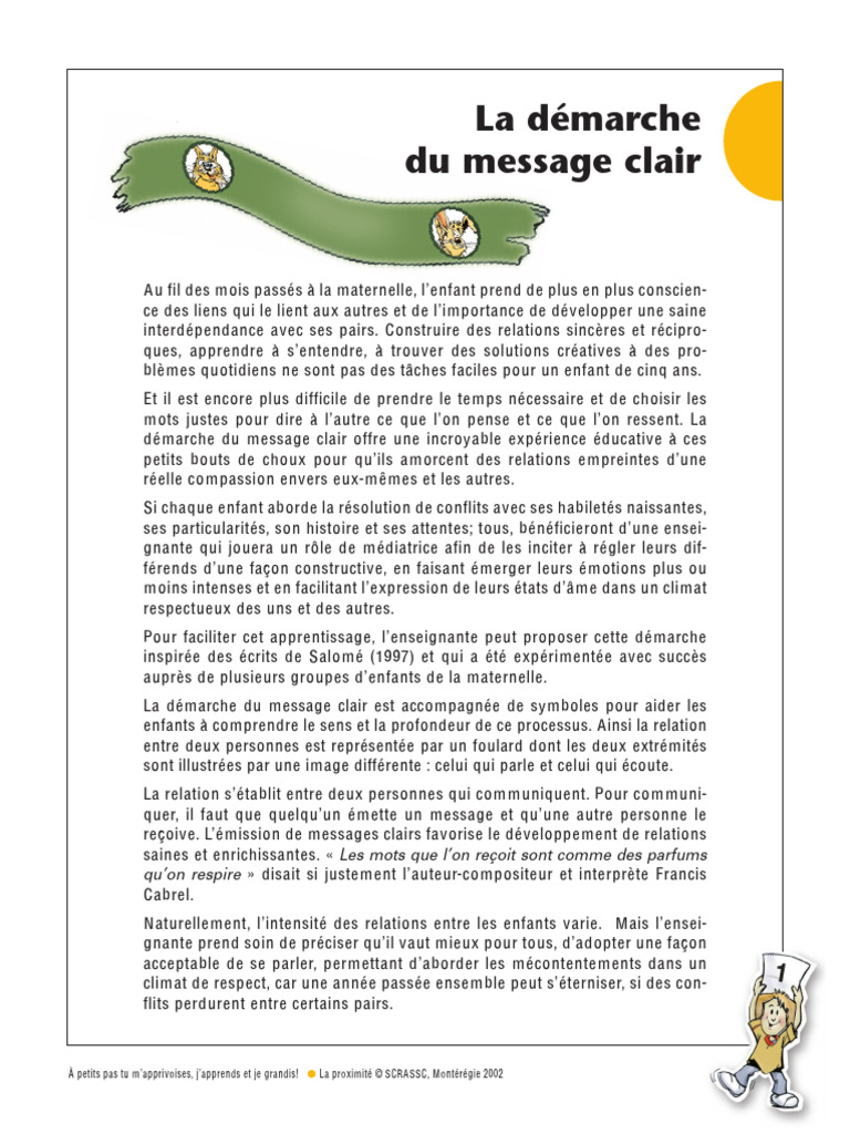 Exemple 1 CHAP 3 Démarche - Message - Clair | PDF | Sciences ...