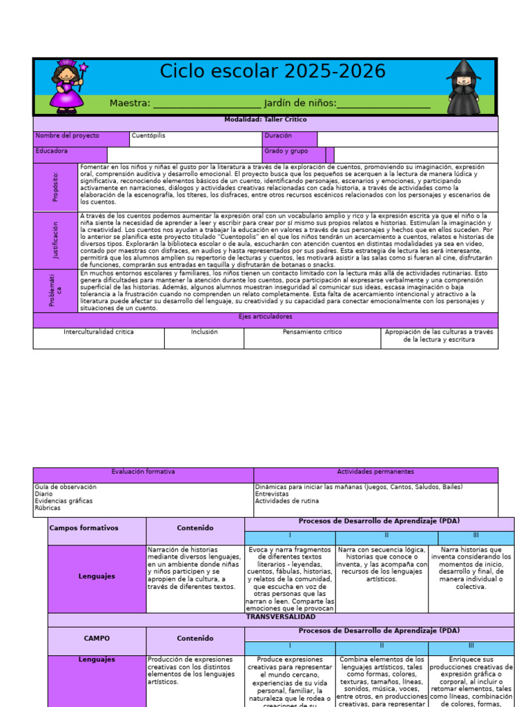 Proyecto Cuentopolis Word | PDF | Aprendizaje | Cuentos