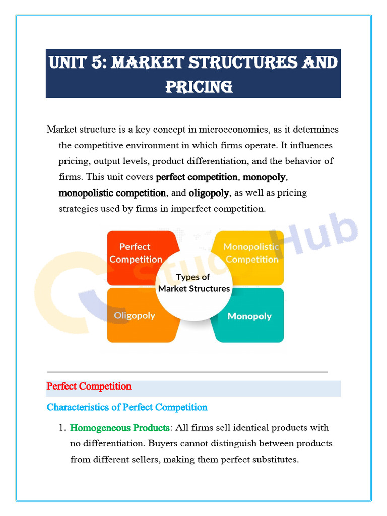 Unit 5 Market Structures and Pricing | PDF | Monopoly | Oligopoly