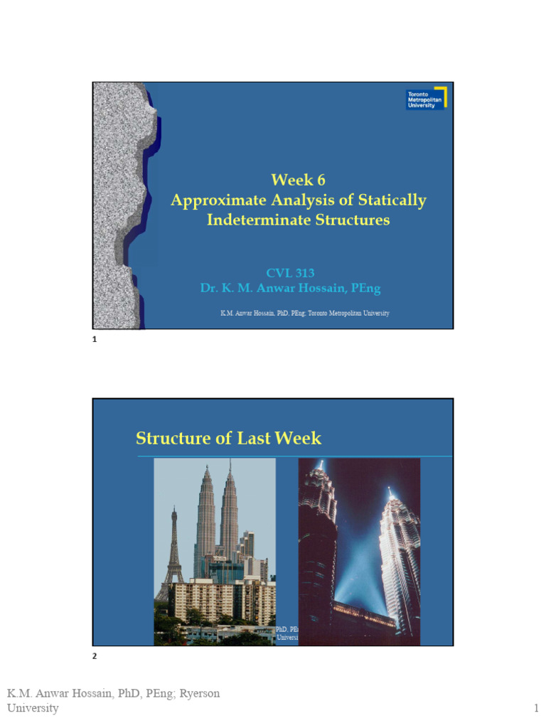 CVL313-Lecture 6- Approximate Method Analysis | PDF | Structural Load ...