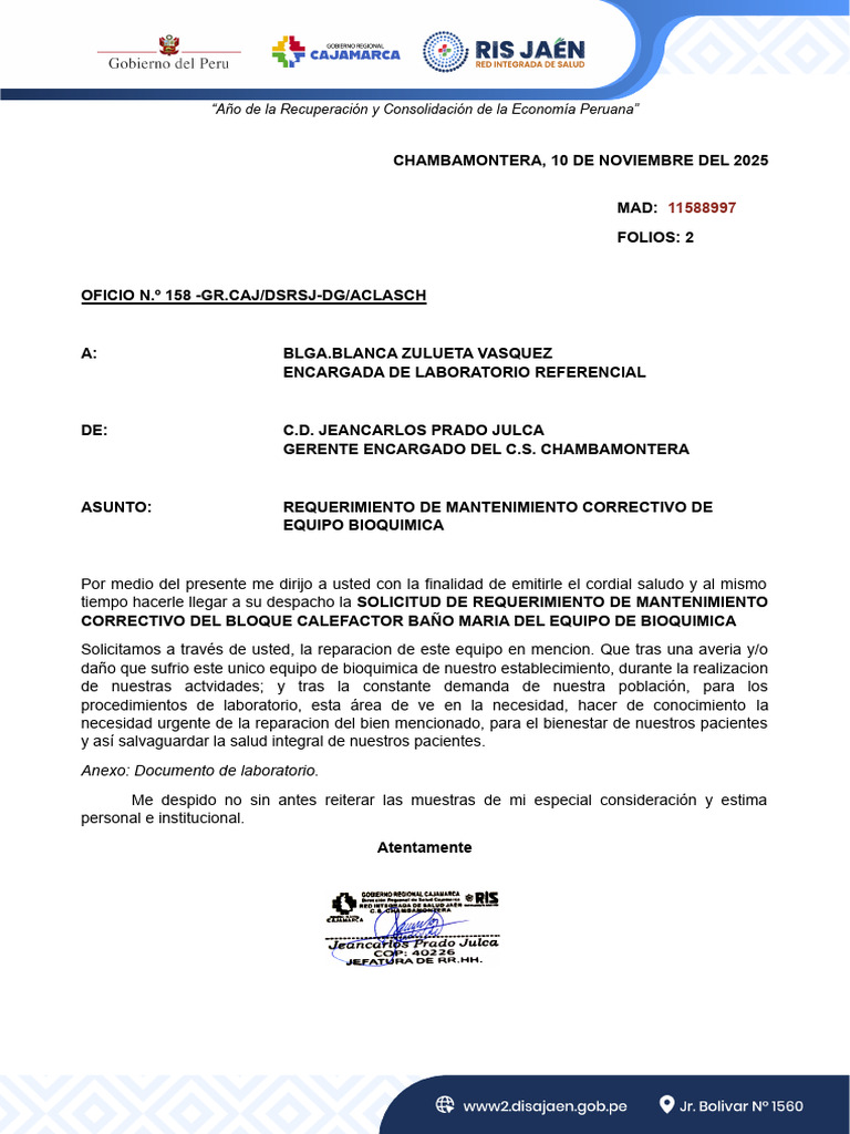 Laboratorio Chambamontera - 120219 | PDF