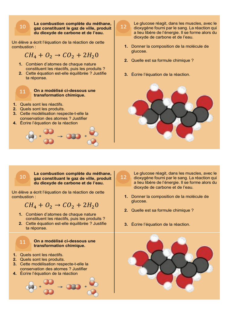 Exercices Transformations Chimiques2 | PDF | Réactions chimiques | La ...