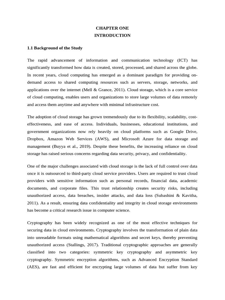 Design and Implementation of A Secure File Storage On Cloud Using ...