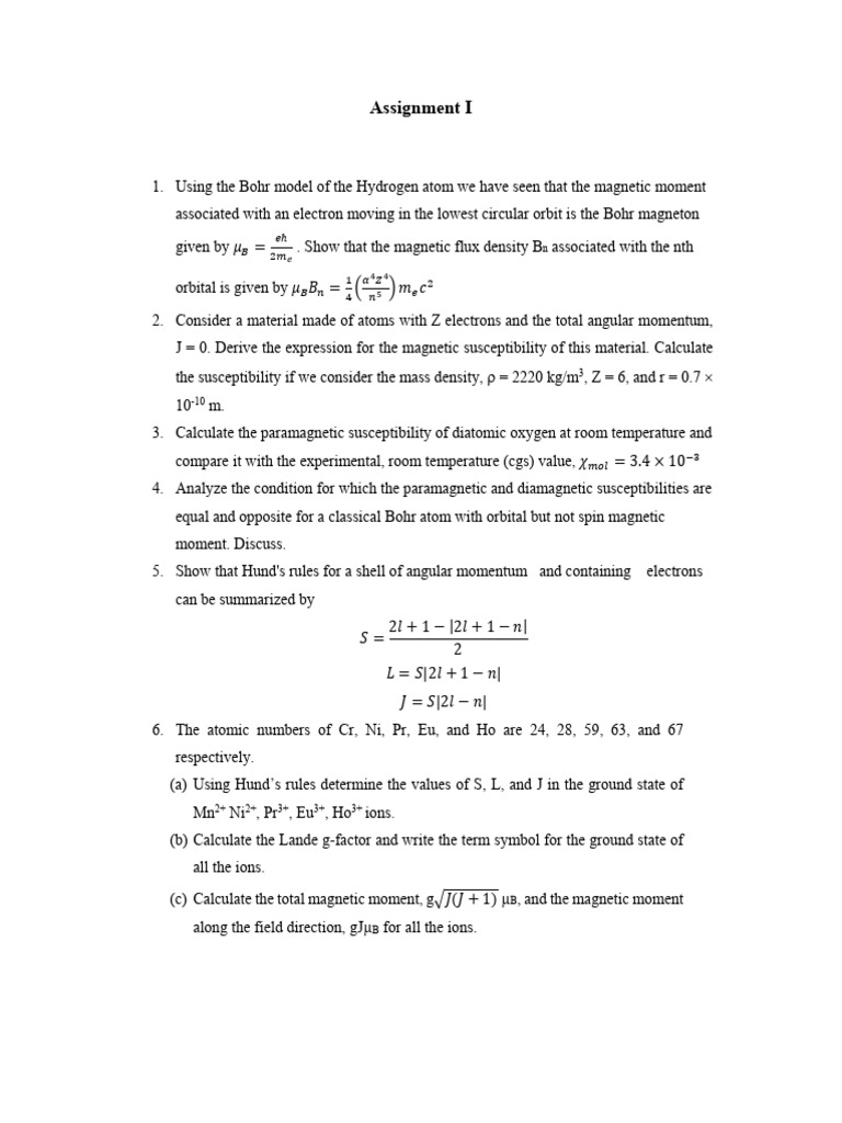 Assignment I | PDF