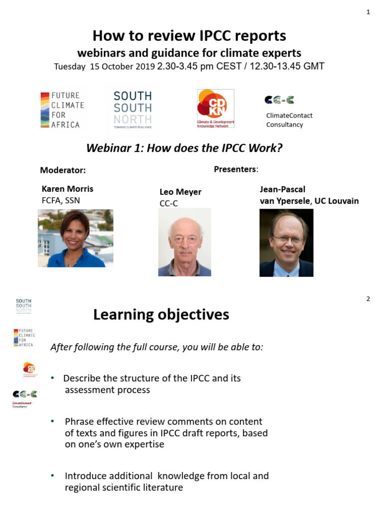 Webinar 1 - How The IPCC and Its Review Process Works | PDF ...