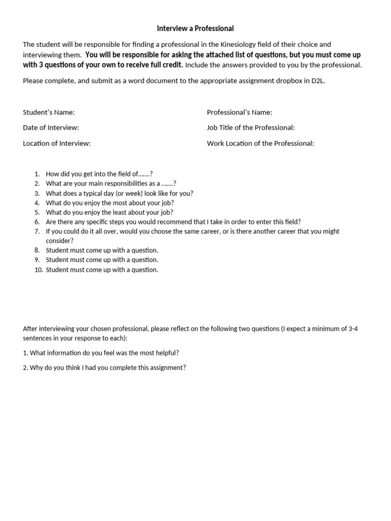 Interview A Professional | PDF